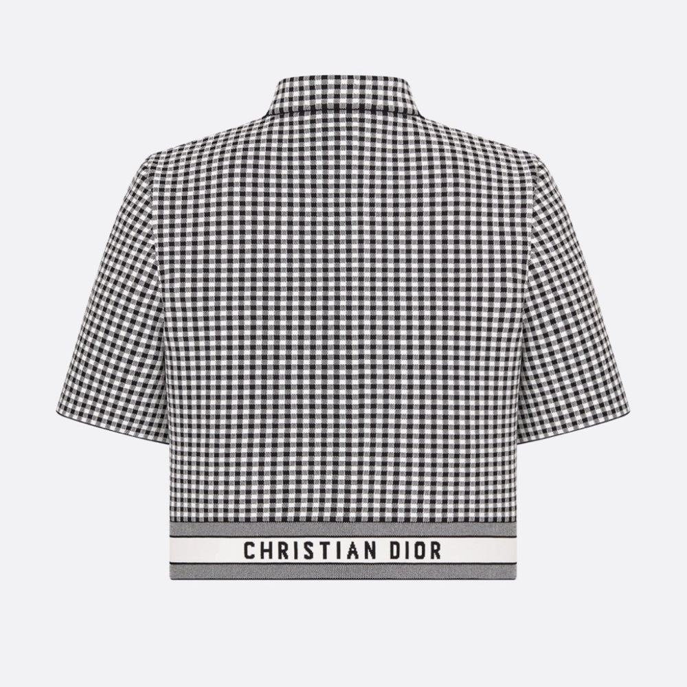 Cropped Jacket Gray and Black Check'n'Dior Knit | DIOR - Picture 3 of 11